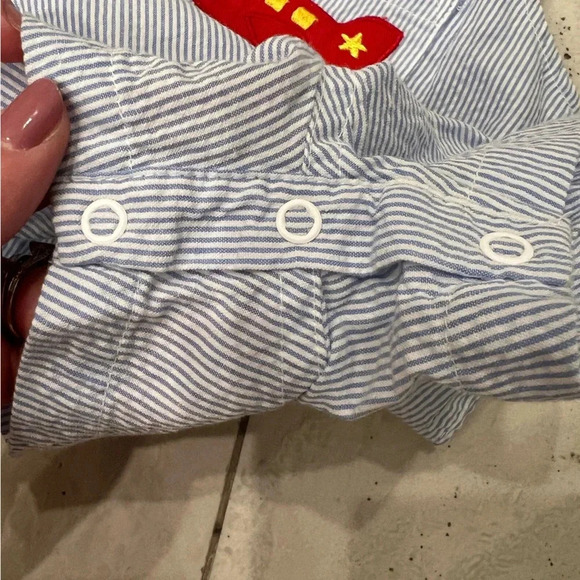 Vintage Appliqué Airplane Overall Romper - Picture 4 of 7